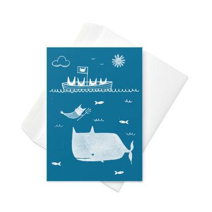 Ocean Sailing Cats Greeting Card