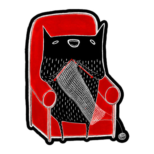 Knitting Monster Sticker