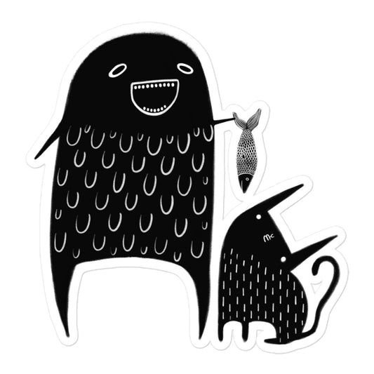 Feeding the Cat Sticker
