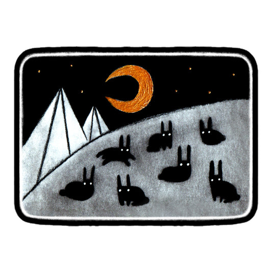 Black Rabbit Moon Sticker