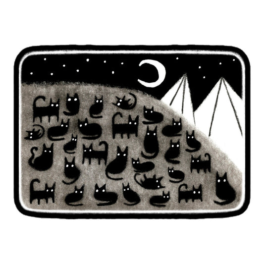 Black Cat Moon Sticker