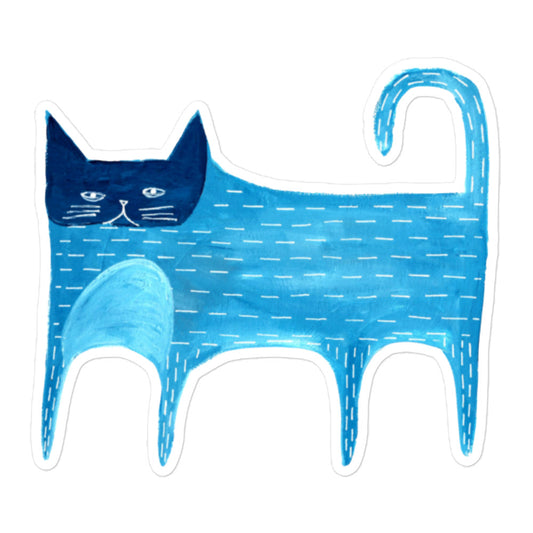 Blue Cat Sticker