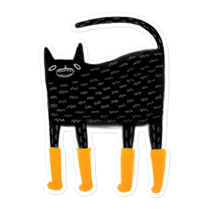 Black Cat in Boots Sticker