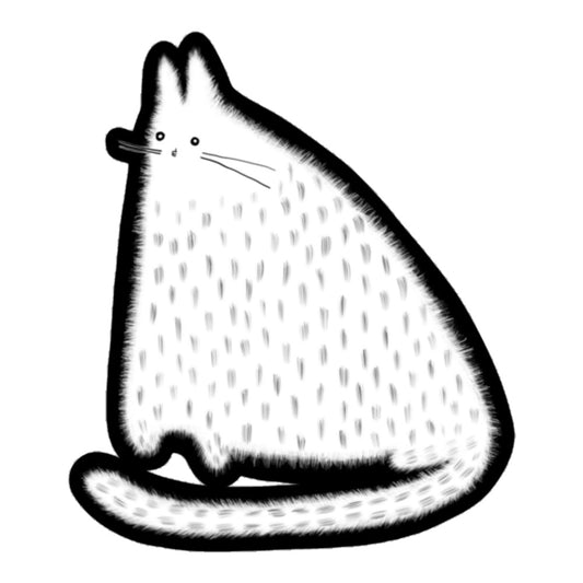 Fluffy White Cat Sticker