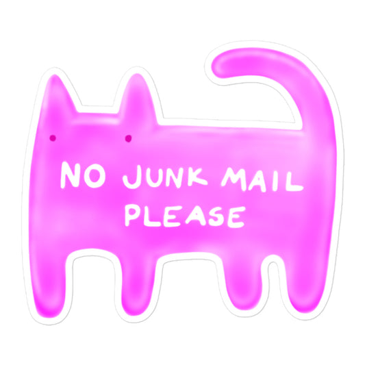 No Junk Mail Cat Sticker