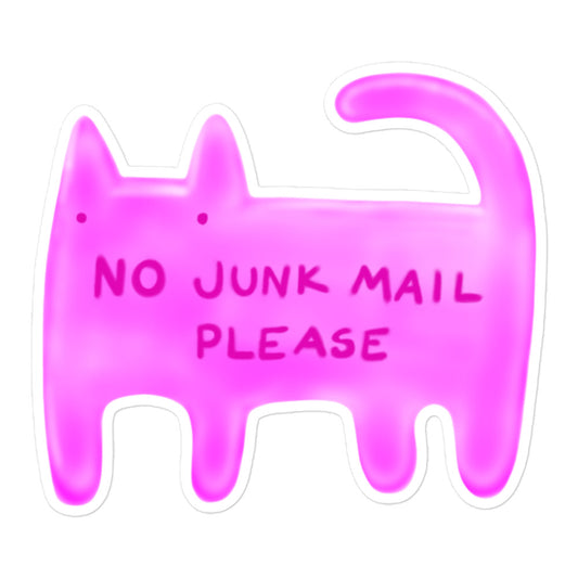 No Junk Mail Cat Sticker