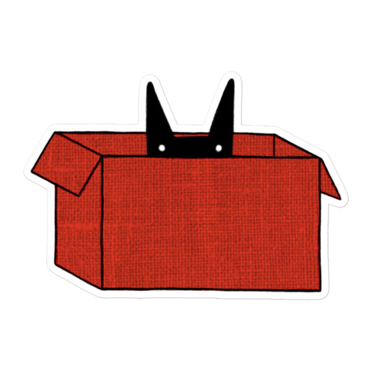 Black Cat in Box Sticker