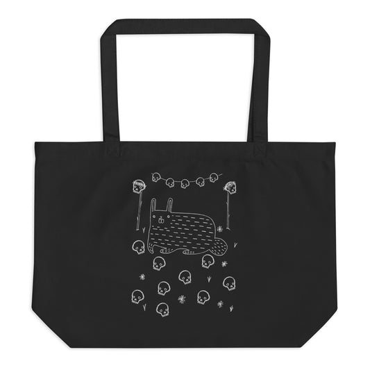 Skull Rabbit Tote Bag (Large Cotton Tote Bag)