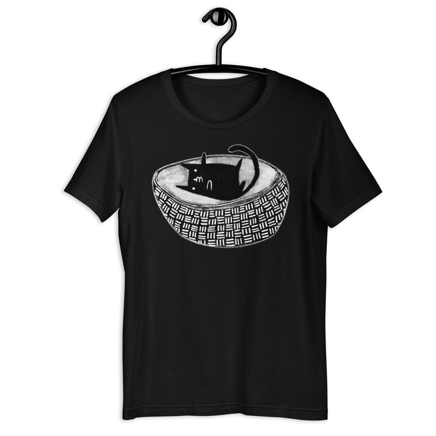 Black Cat in a Basket T-Shirt