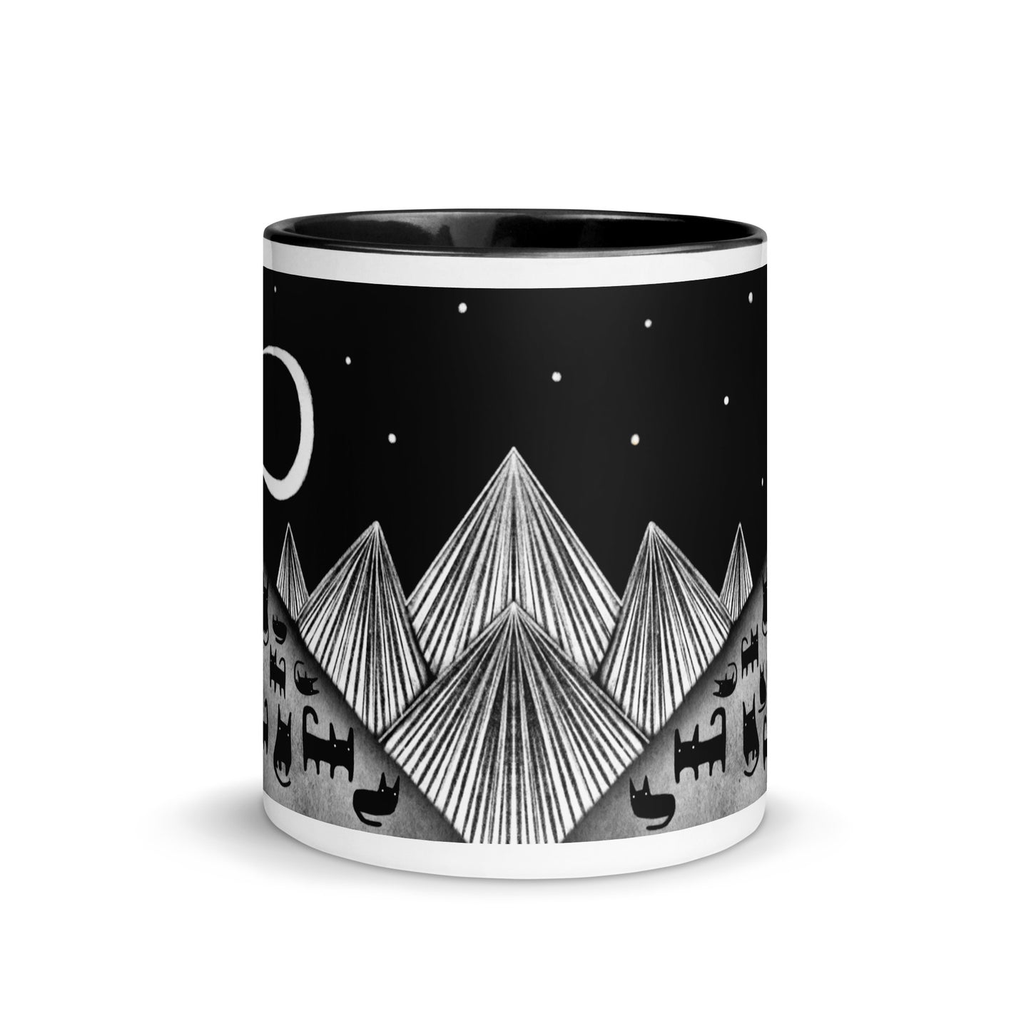 Black Cat Moon Mug