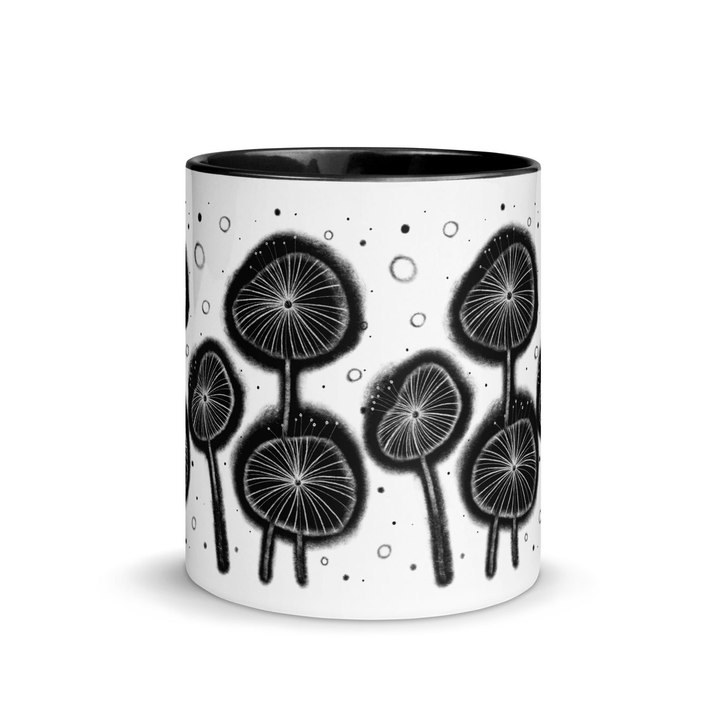 Black Flowers Mug