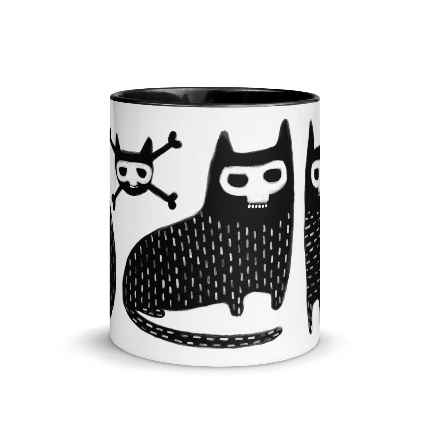 Black Cat Skull Mug