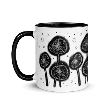 Black Flowers Mug