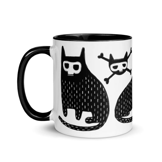 Black Cat Skull Mug