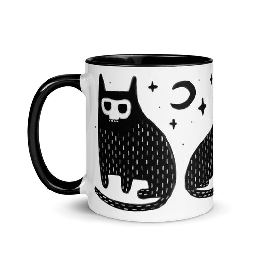 Black Cat Skull Mug