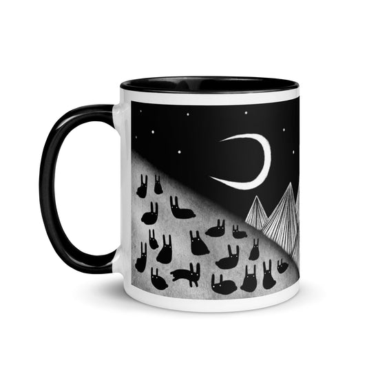 Black Rabbit Moon Mug