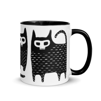 Black Cat Skull Mug